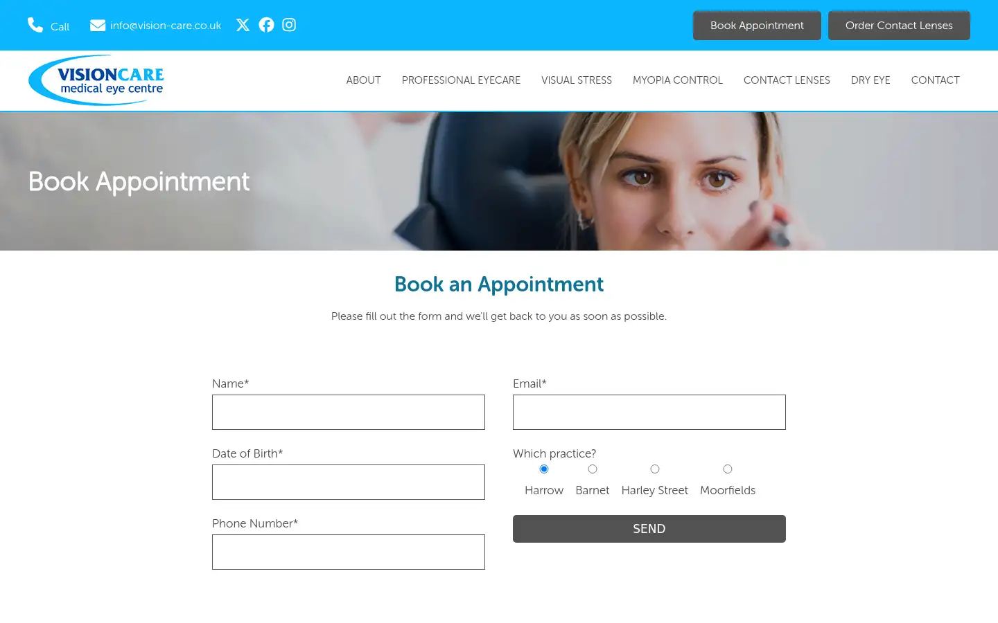 Screenshot of vision-care.co.uk