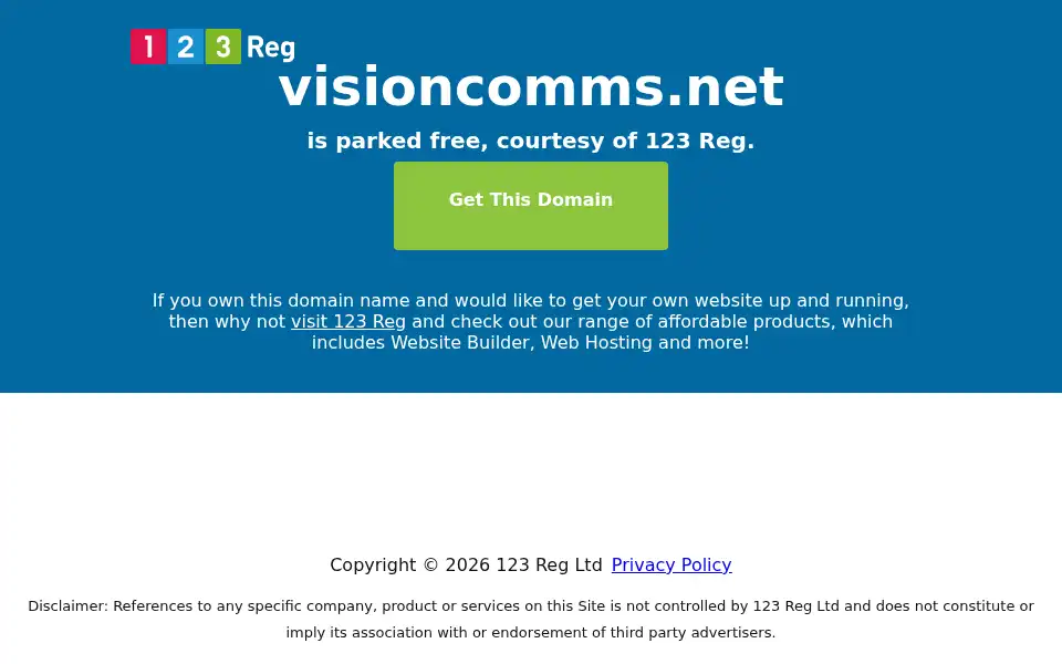Screenshot of visioncomms.net