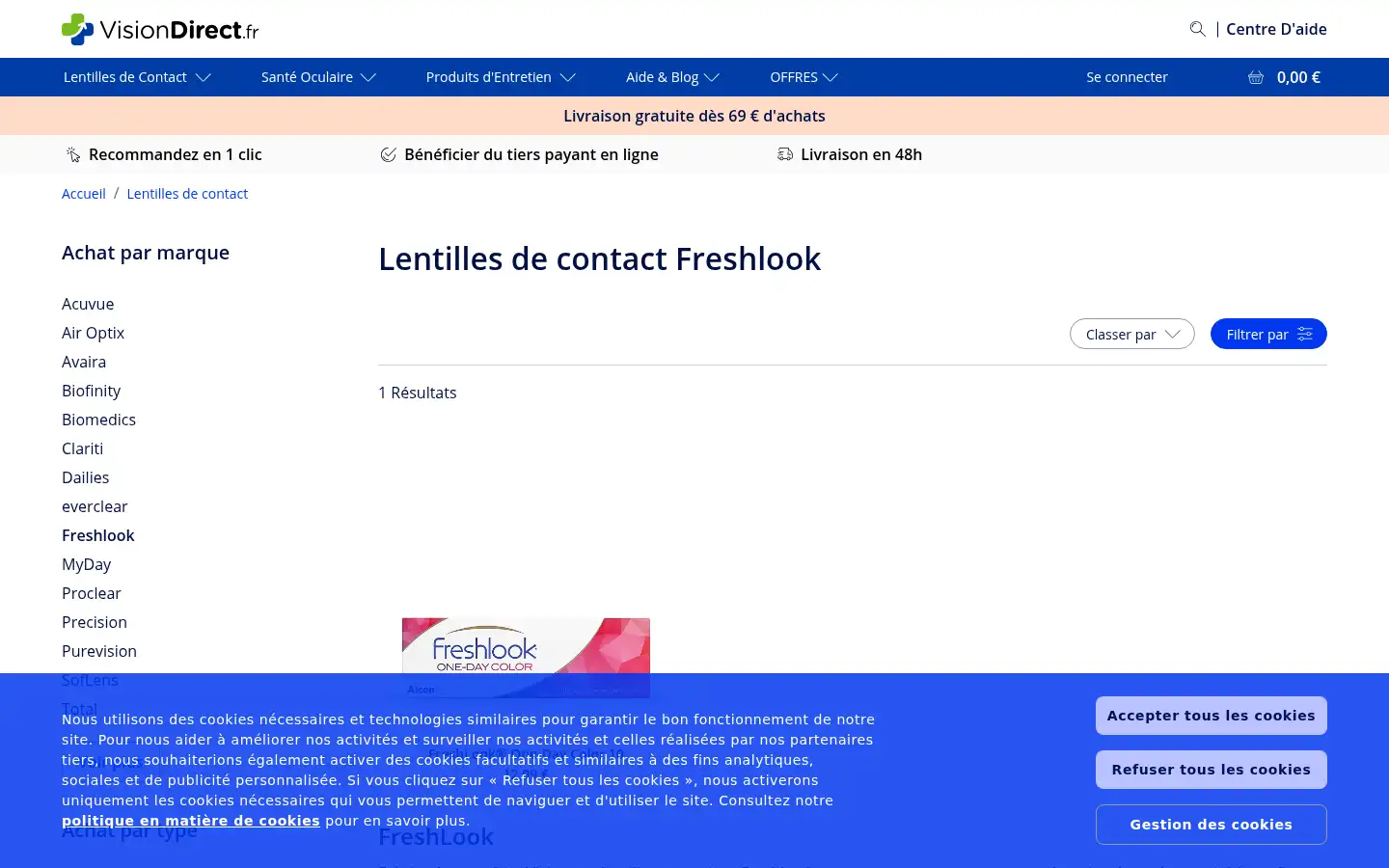 Screenshot of visiondirect.fr