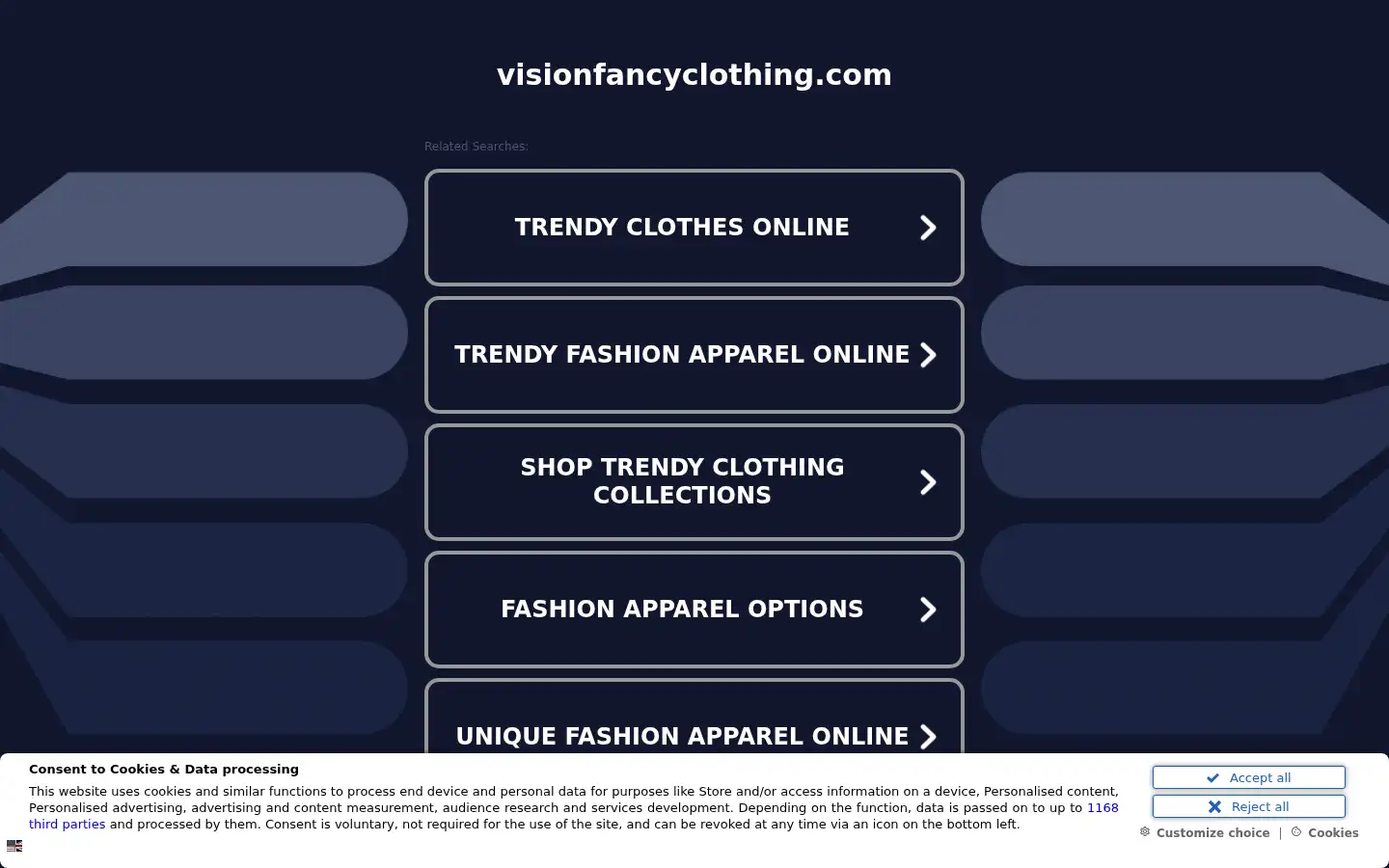 Screenshot of visionfancyclothing.com