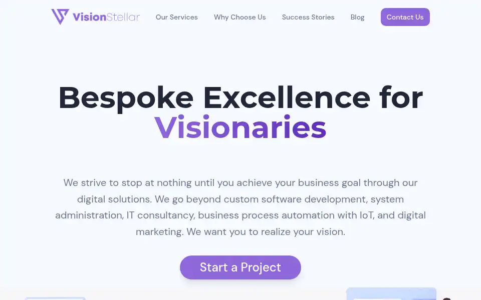 Screenshot of visionstellar.com