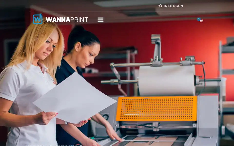 Screenshot of visitekaartjes.nl