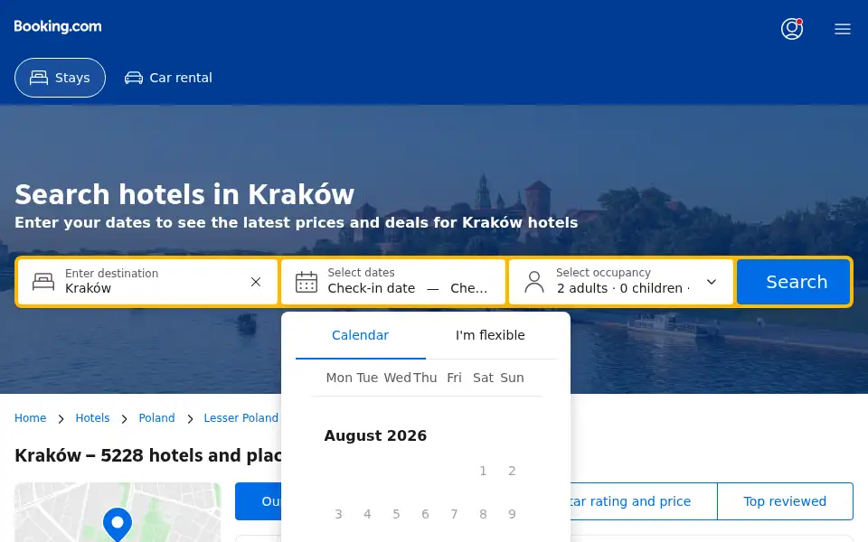 Screenshot of visitkrakow.com