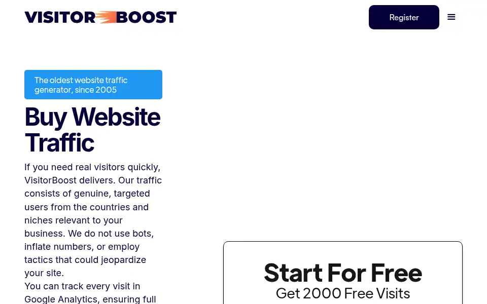 Screenshot of visitorboost.com