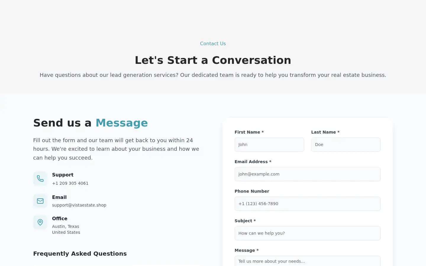 Screenshot of vistaestate.us
