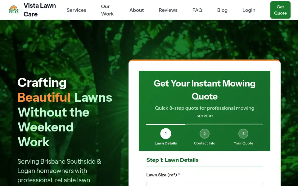 Screenshot of vistalawncare.com.au