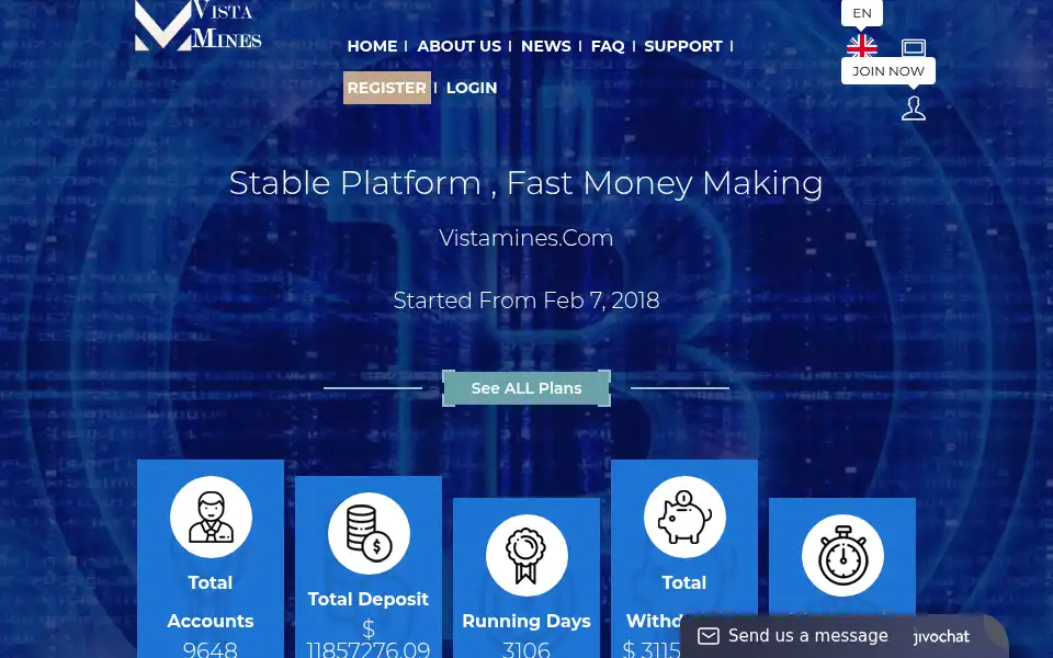 Screenshot of vistamines.com