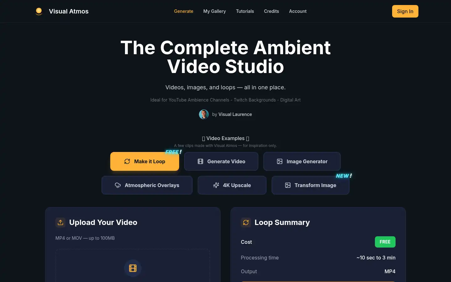 Screenshot of visualatmos.com