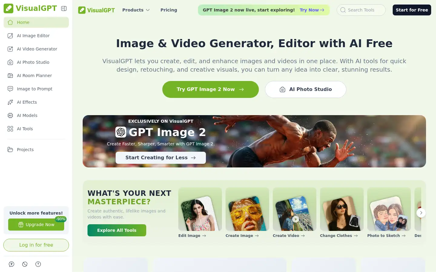 Screenshot of visualgpt.io