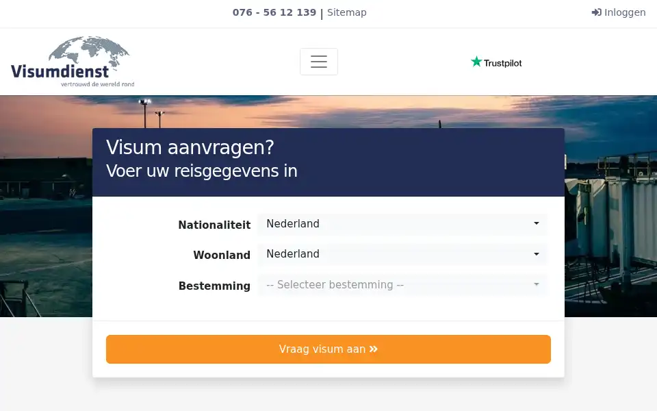 Screenshot of visumdienst.com