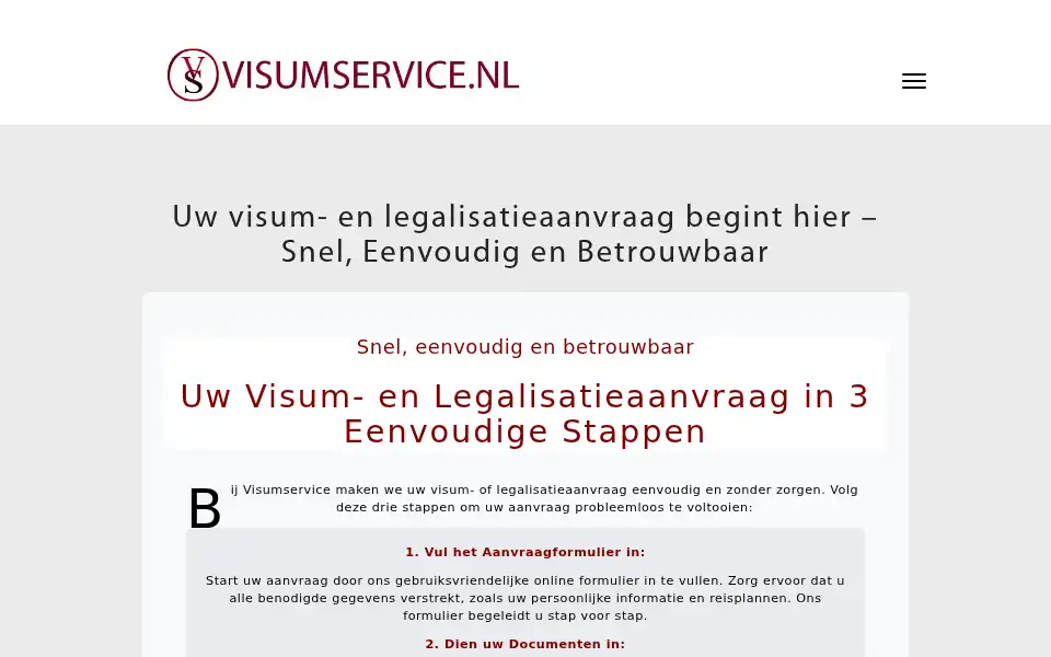 Screenshot of visumservice.nl