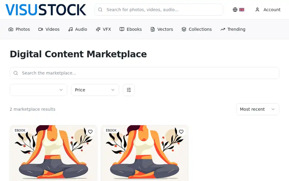 Screenshot of visustock.com