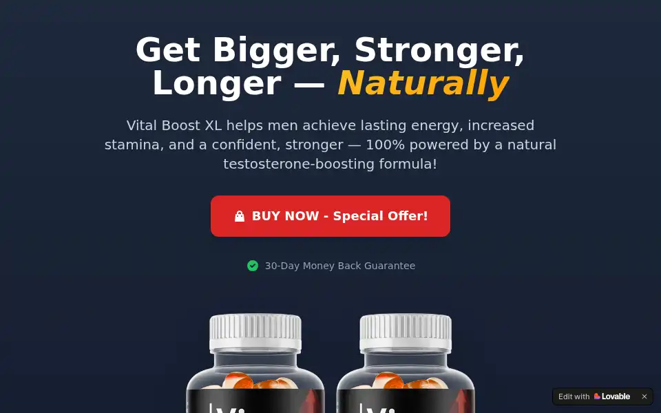 Screenshot of vital-boost-xl.lovable.app
