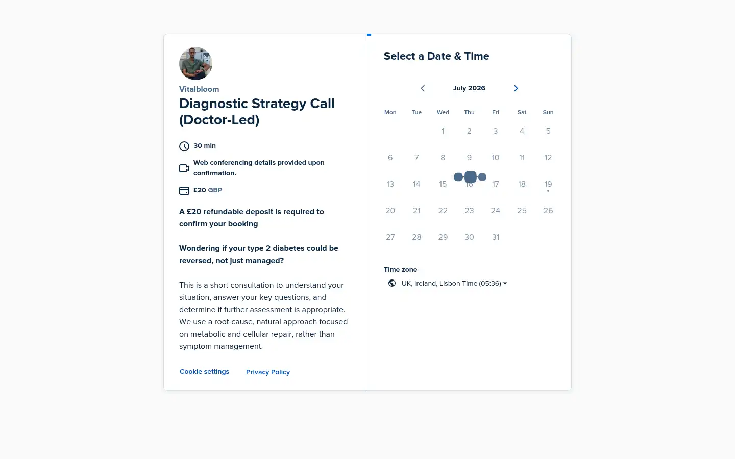 Screenshot of vitalbloom.co.uk