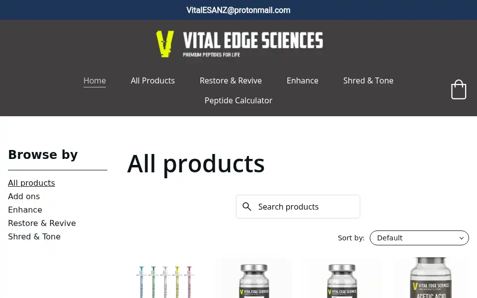 Screenshot of vitaledgescience.com