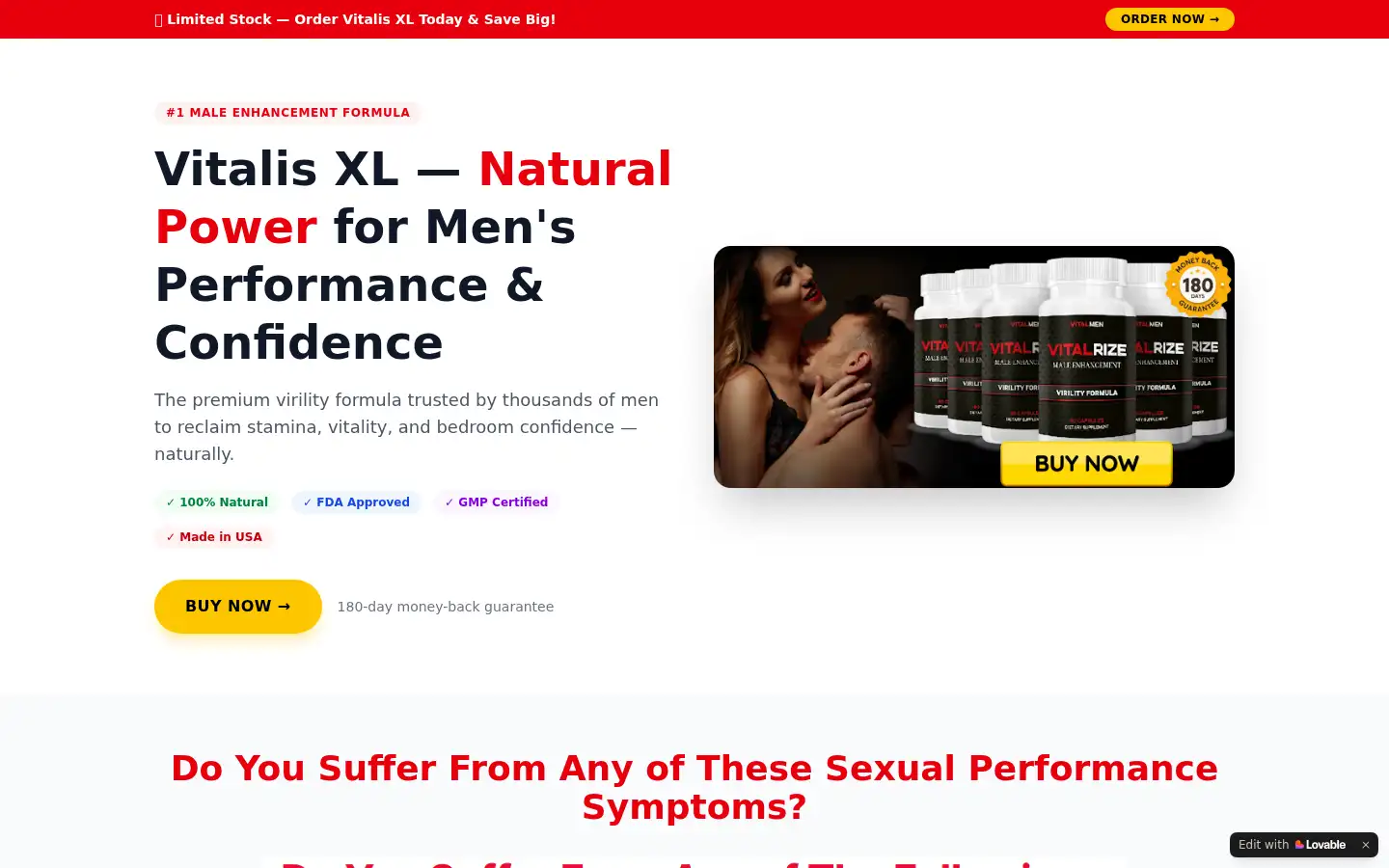 Screenshot of vitalis-xl-com.lovable.app