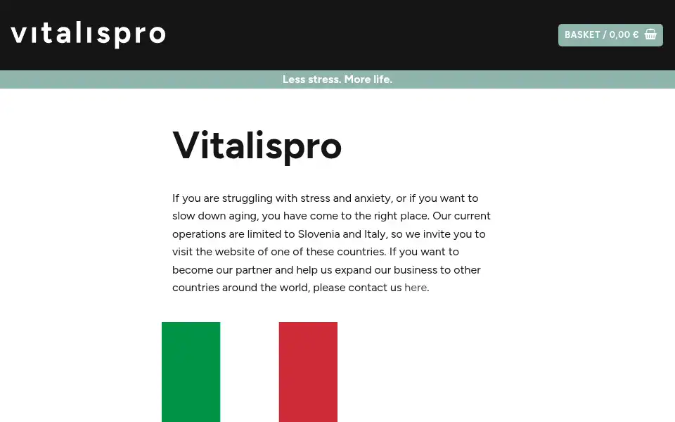 Screenshot of vitalispro.eu