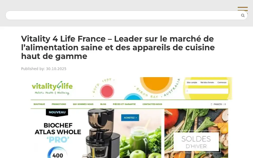Screenshot of vitality4life.fr
