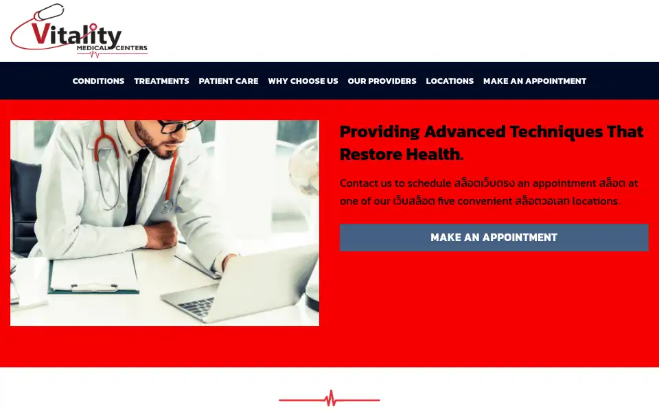 Screenshot of vitalitymedcenters.com