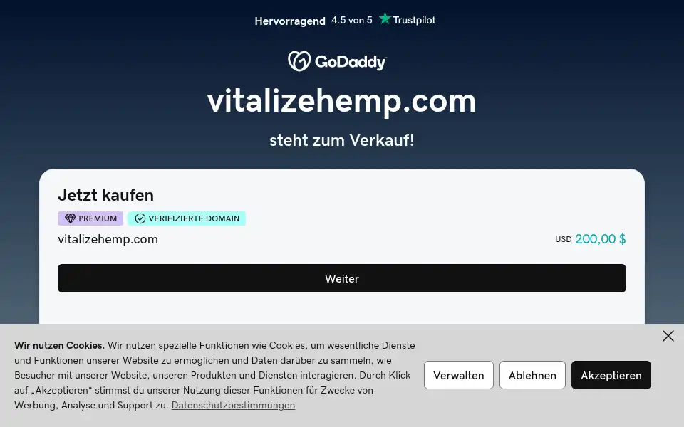 Screenshot of vitalizehemp.com