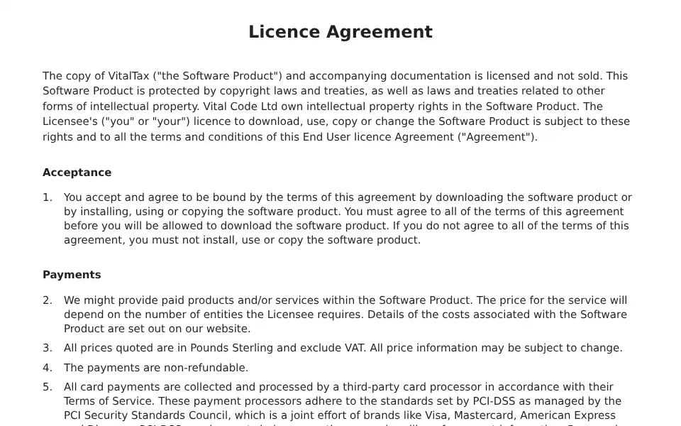 Screenshot of vitaltax.uk