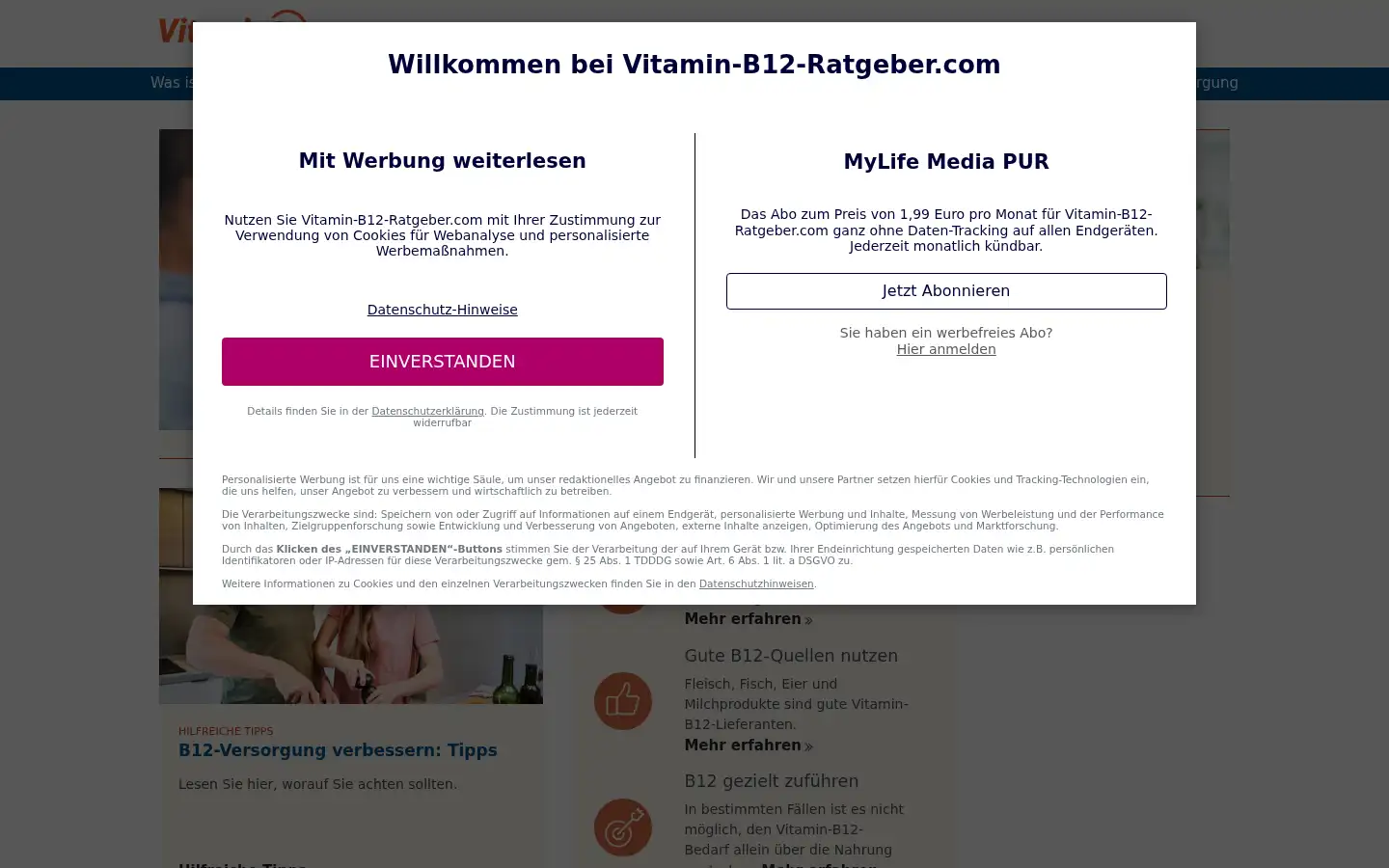 Screenshot of vitamin-b12-ratgeber.com