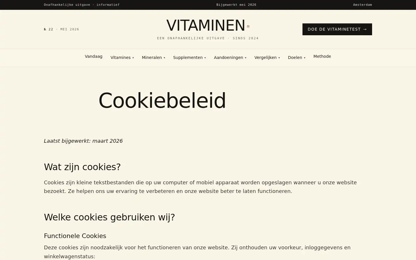 Screenshot of vitaminen.nl