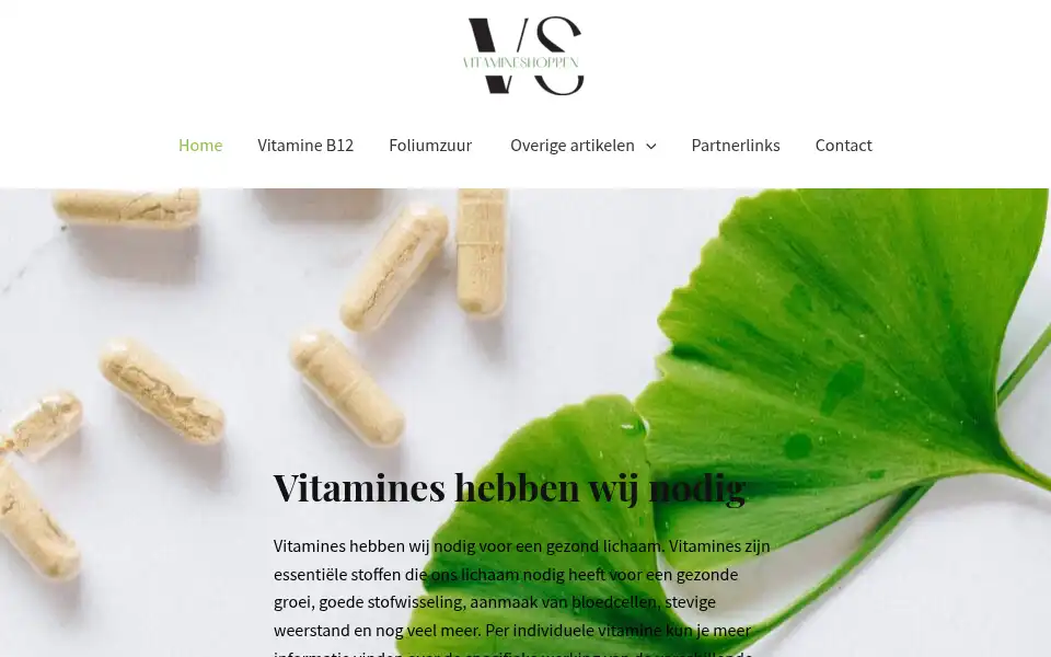 Screenshot of vitamineshoppen.nl
