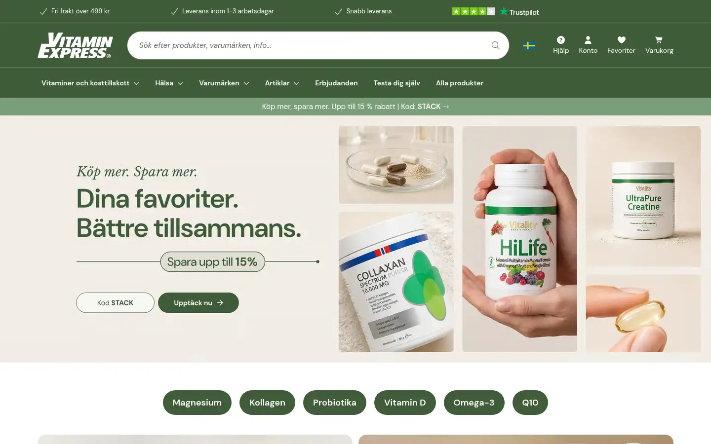 Screenshot of vitaminexpress.se