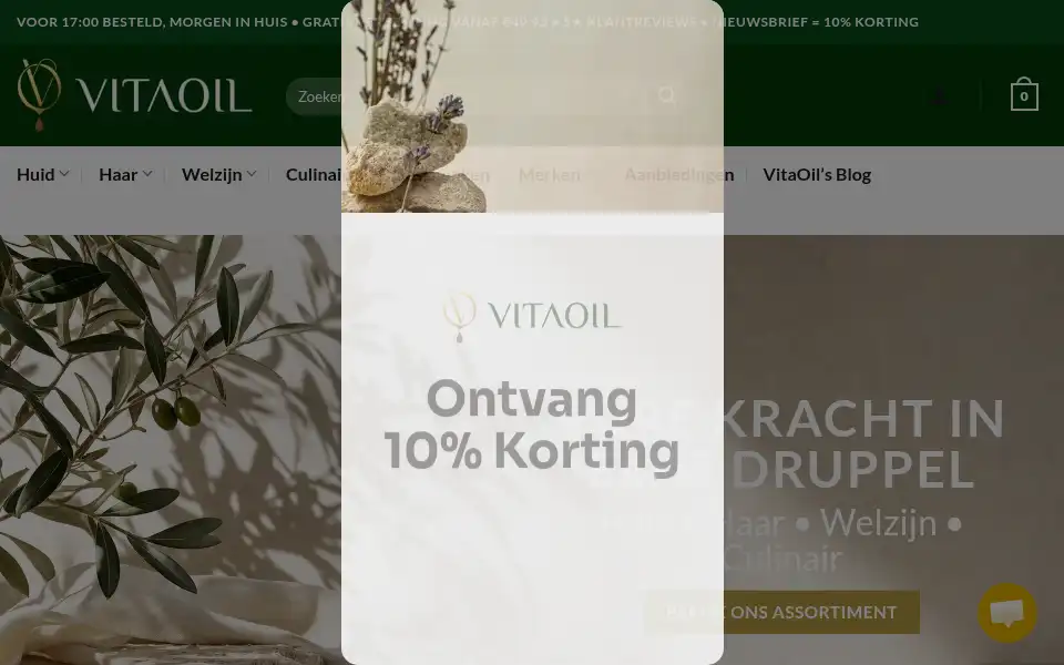 Screenshot of vitaoil.nl