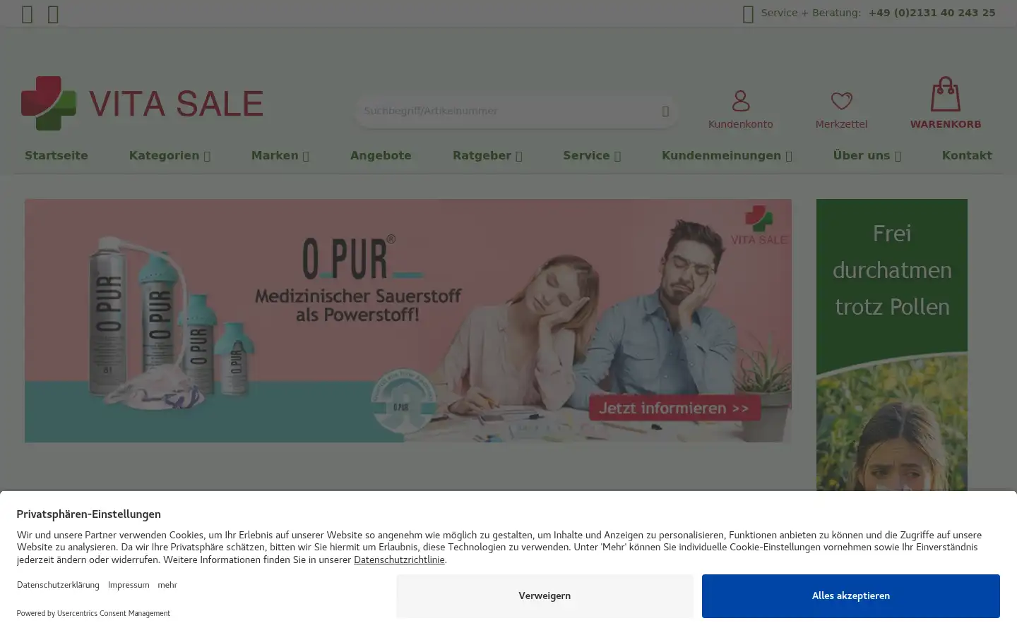 Screenshot of vitasale.de
