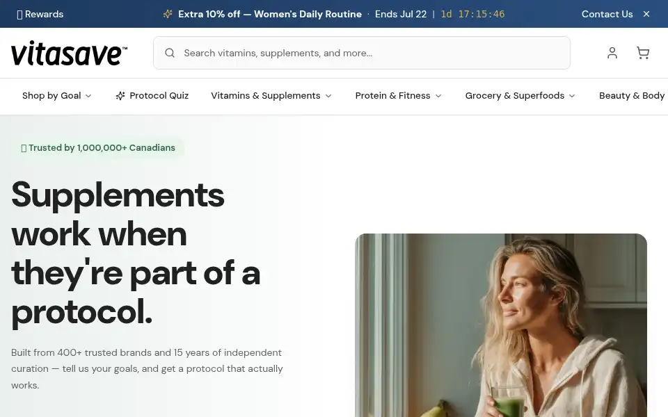 Screenshot of vitasave.ca