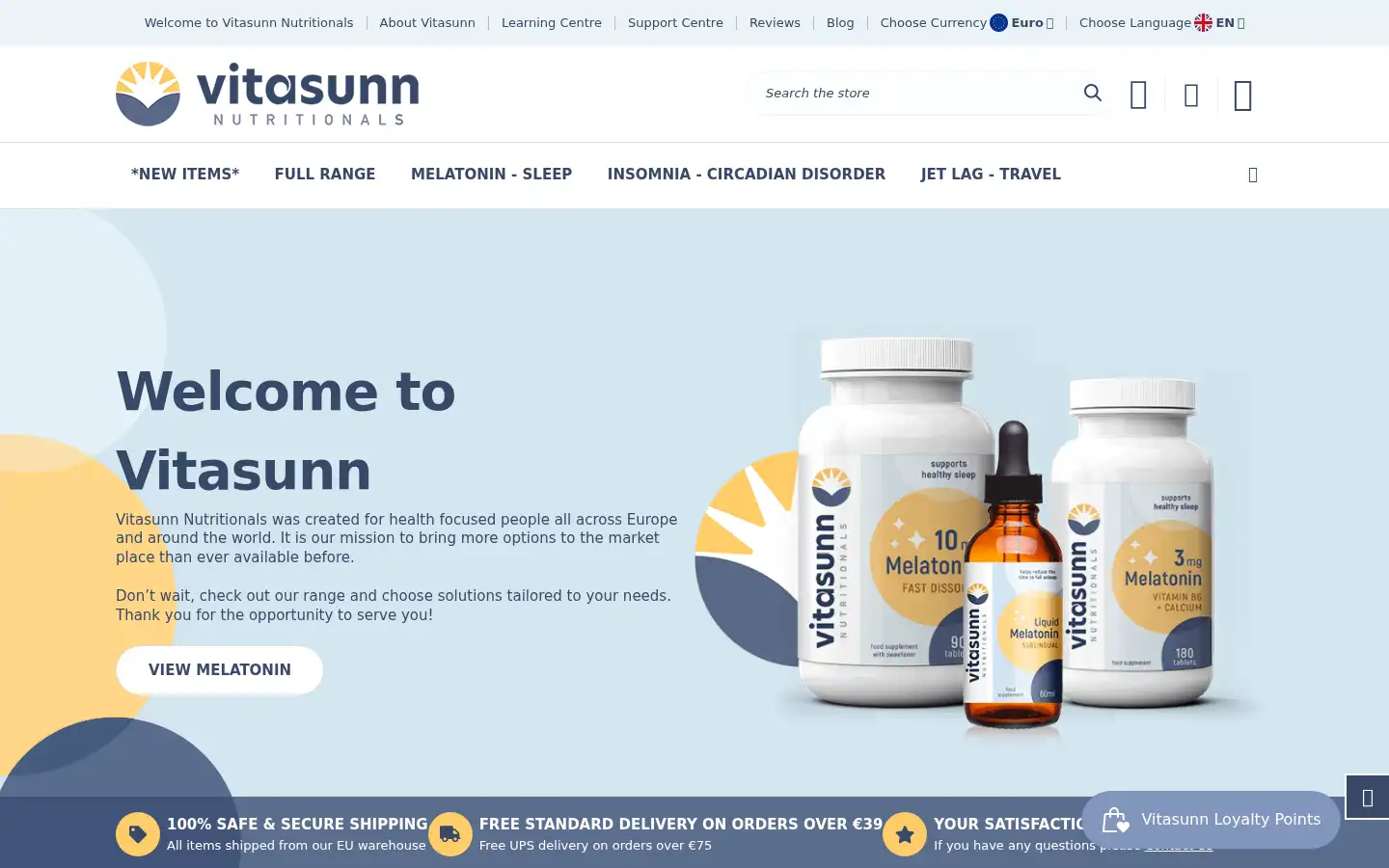 Screenshot of vitasunn.com