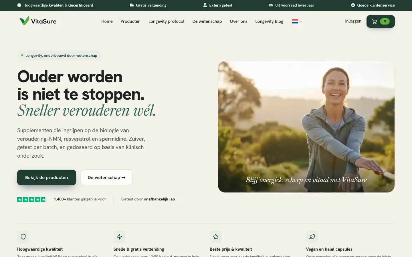 Screenshot of vitasure.nl