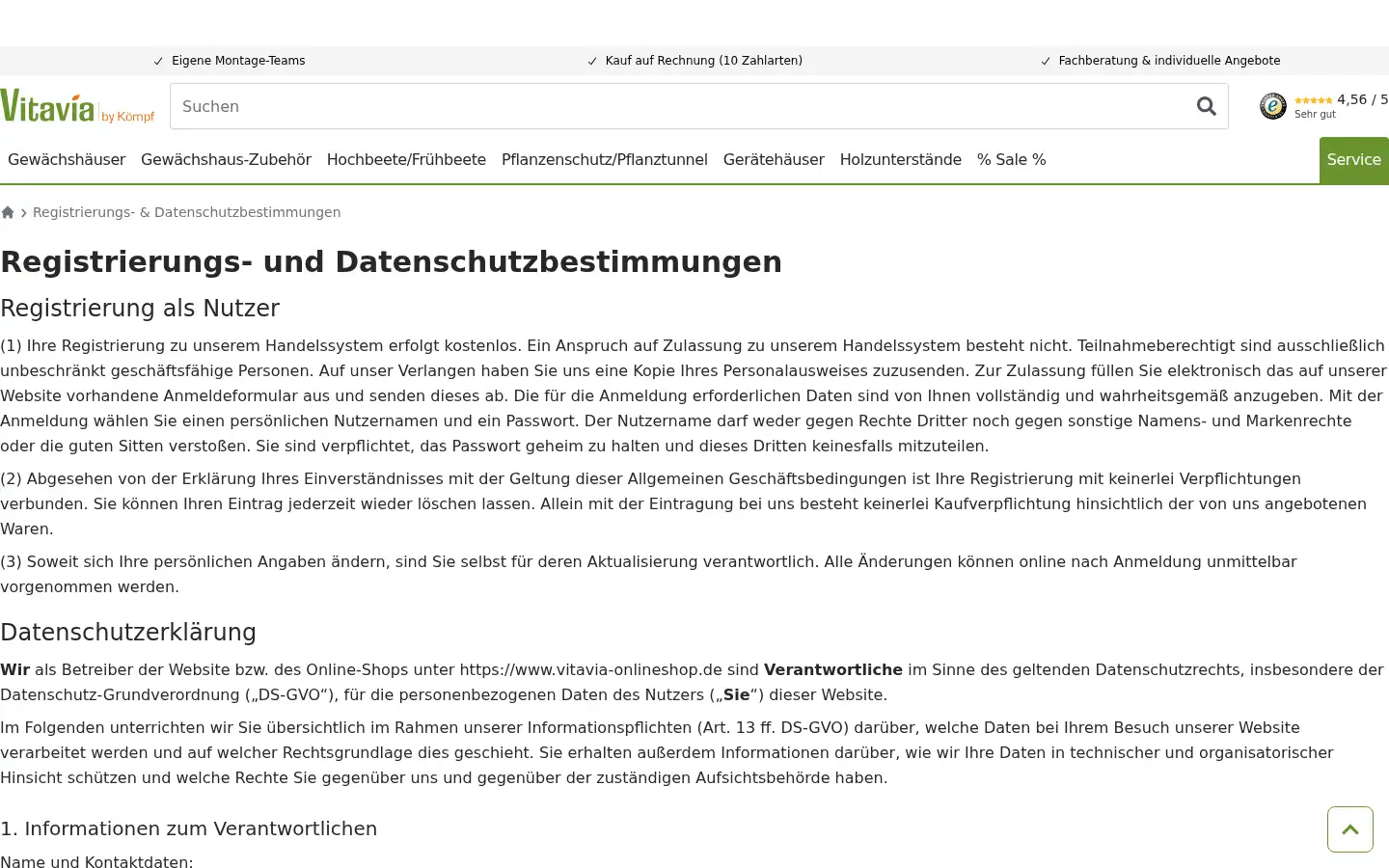 Screenshot of vitavia-onlineshop.de