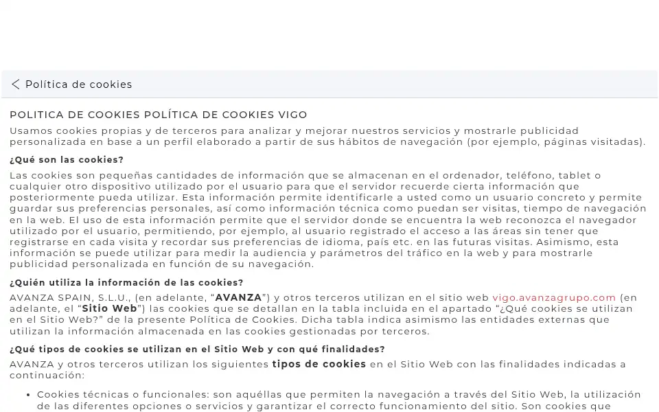 Screenshot of vitrasa.es