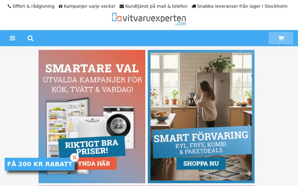 Screenshot of vitvaruexperten.com