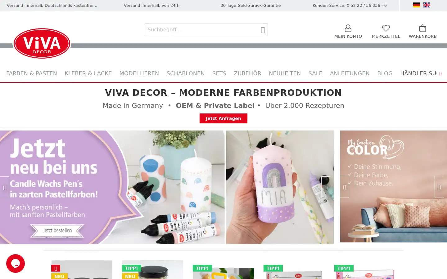 Screenshot of viva-decor.de