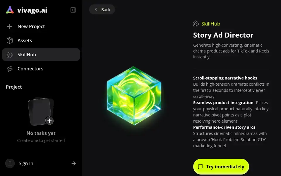 Screenshot of vivago.ai