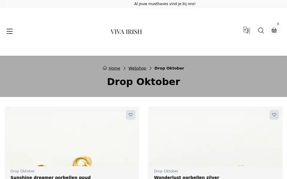 Screenshot of vivairish.nl