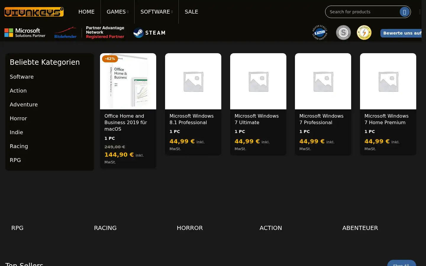 Screenshot of vivakeys.de