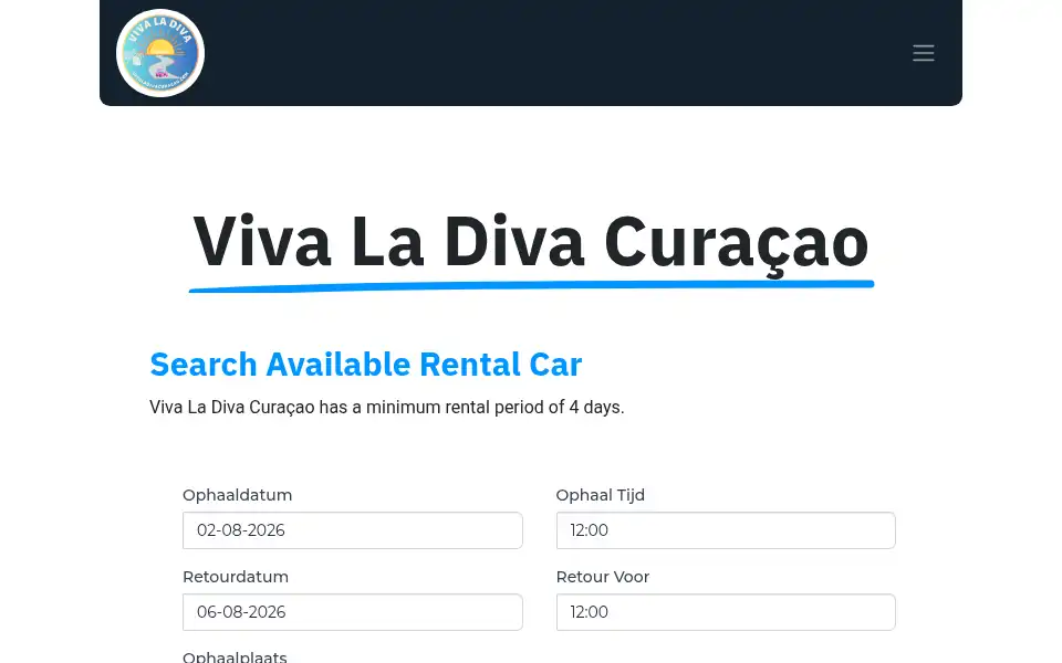 Screenshot of vivaladivacuracao.com
