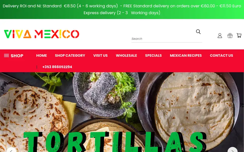 Screenshot of vivamexico.ie