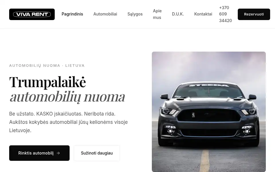 Screenshot of vivarent.lt