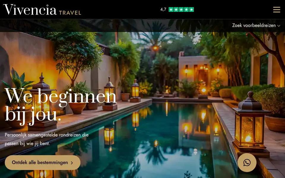 Screenshot of vivenciatravel.nl
