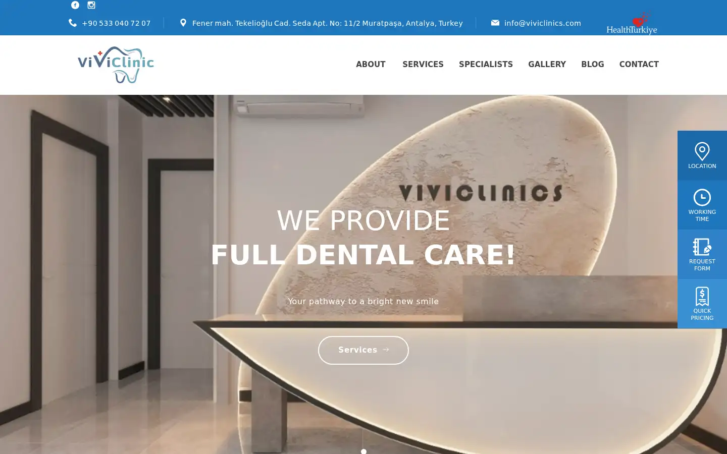 Screenshot of viviclinics.com