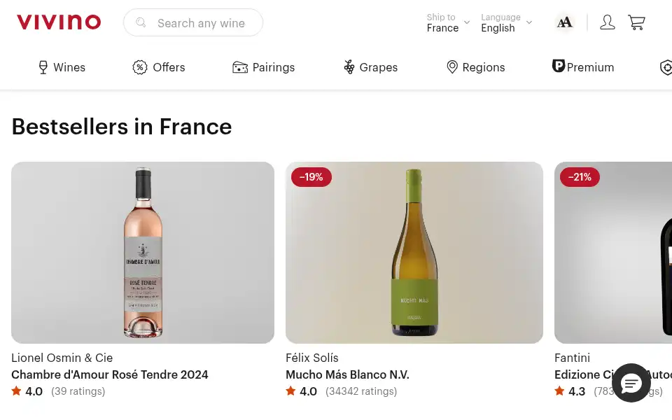 Screenshot of vivino.dk