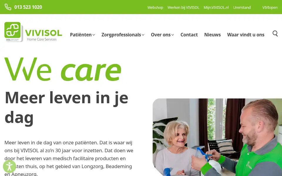 Screenshot of vivisol.nl