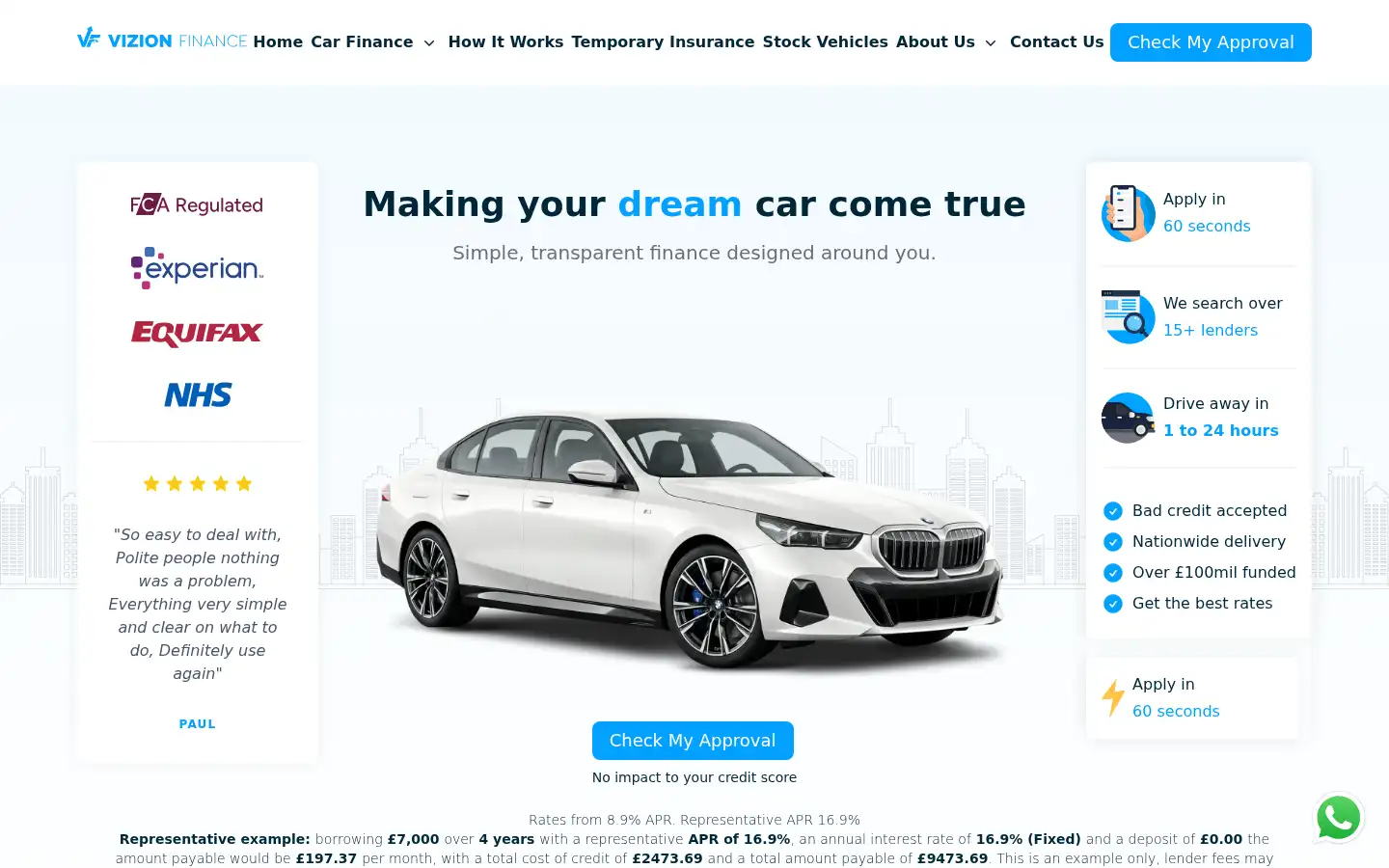 Screenshot of vizionfinance.co.uk