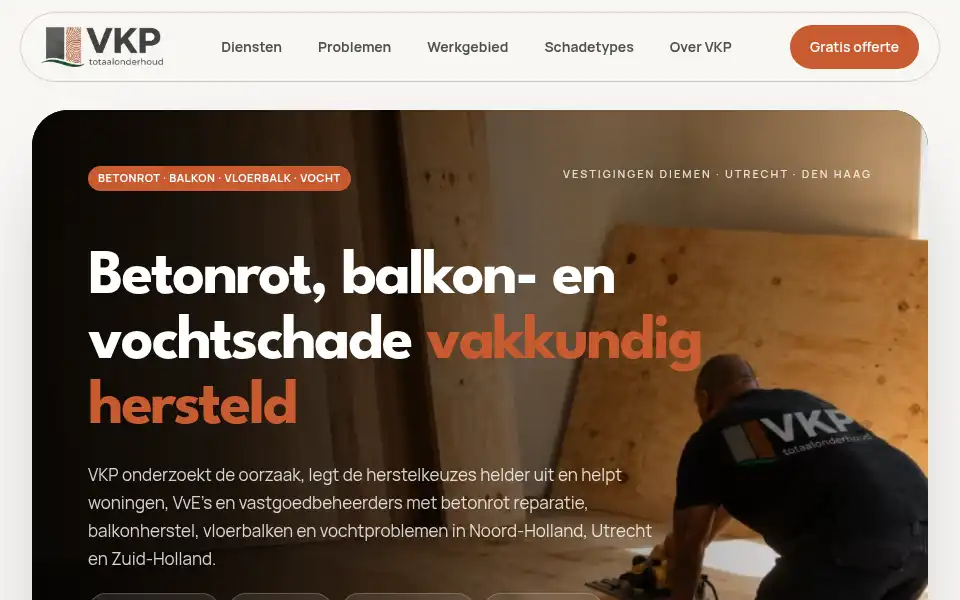 Screenshot of vkptotaalonderhoud.nl